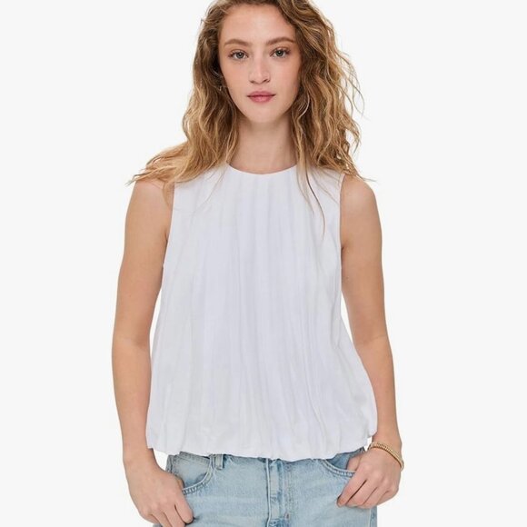 NWT Madewell White Sleeveless Bubble Fashion Top - Small - Picture 16 of 16